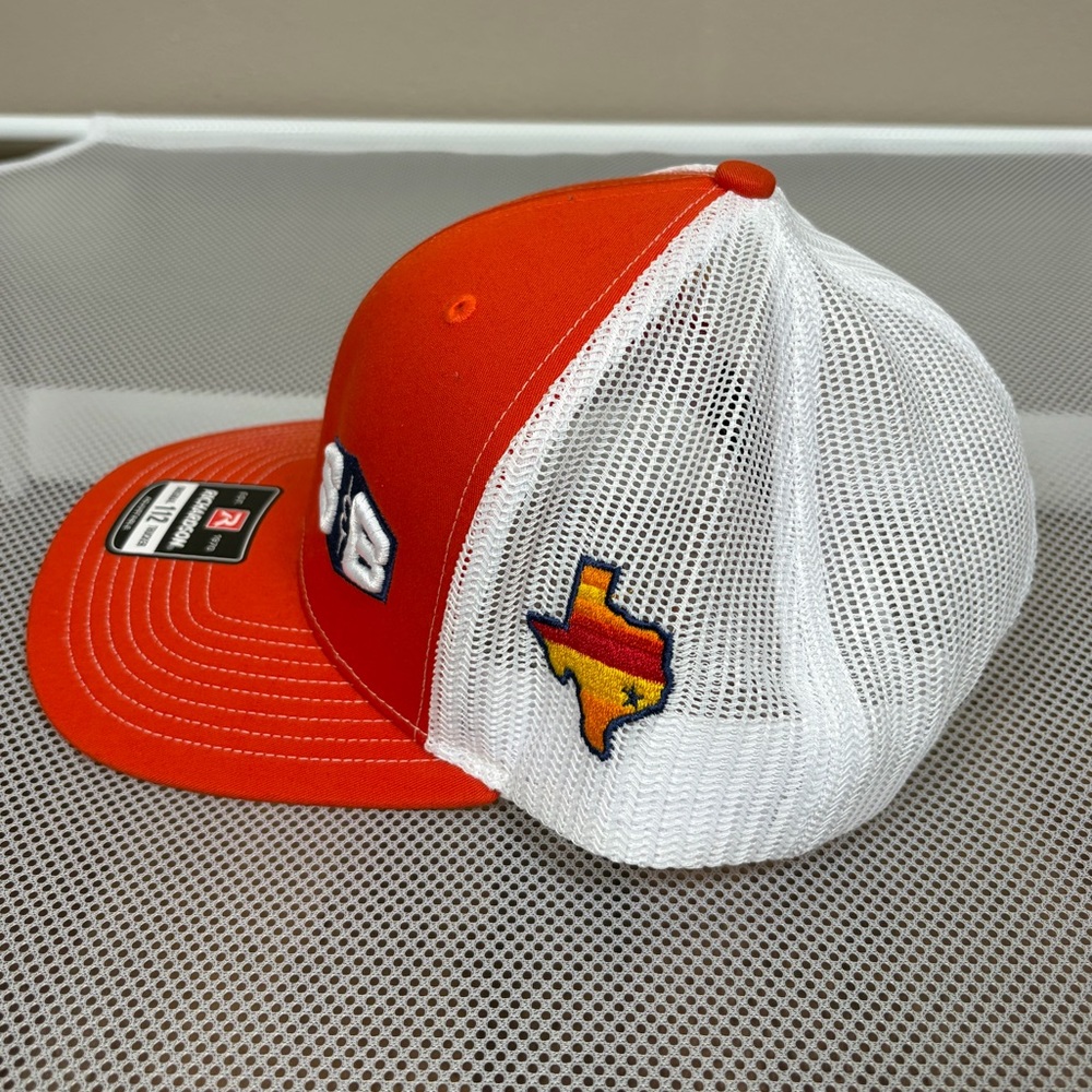 Richardson 112 Trucker Hat S&B Texas Patch Bryan Mound Orange White Snapback Cap - Picture 5 of 13